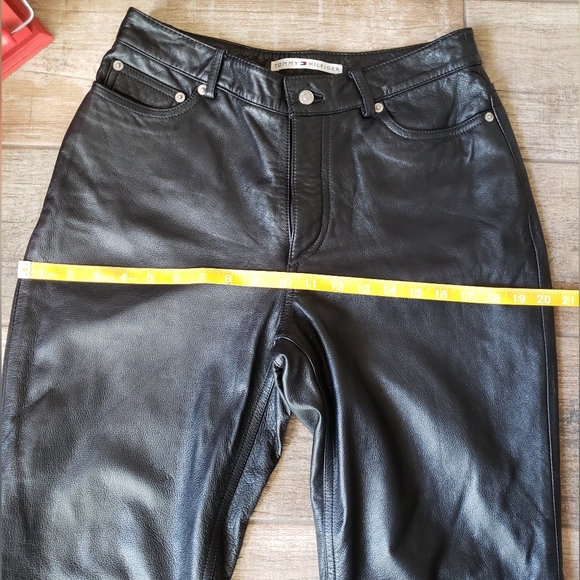 Tommy Hilfiger Women's Black Vintage Leather Pants. Size 8. Real Leather. Vintag - Picture 7 of 11